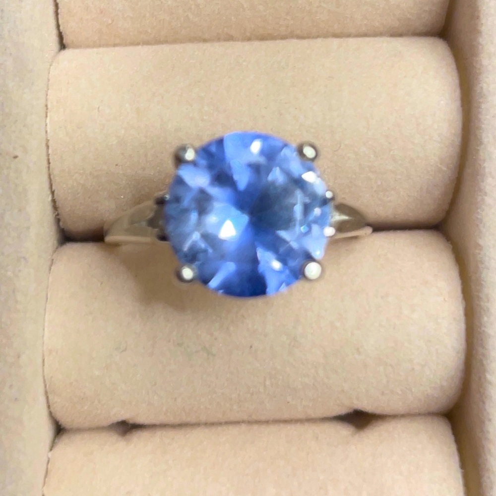 6ct sky blue sapphire in silver ring size 7-Enhanced-